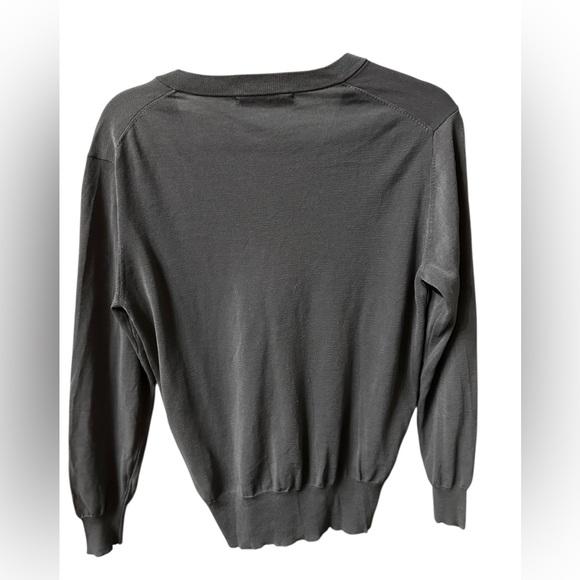 Zara Dark Gray V-Neck Thin Knit Sweater Basic Sz Small - Picture 2 of 5